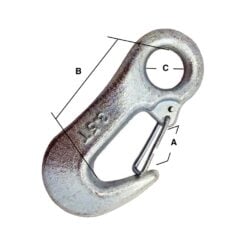 box of 10 3.5 tonne zinc plated winch hook with safety catch 3