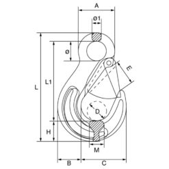 box of 20 grade 80 red eye sling hooks with safety catch 7 8 mm 2