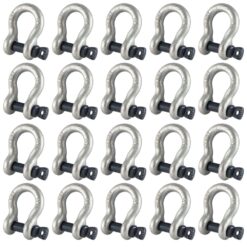 box of 20 x 3.75 tonne tested safety bow shackles