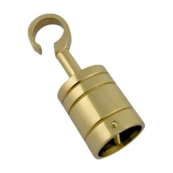 4 x 24mm polished brass decking rope hook fittings 1