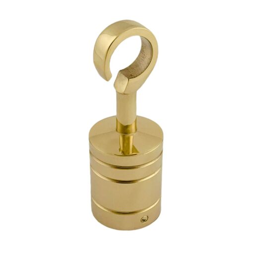 4 x 24mm polished brass decking rope hook fittings 5