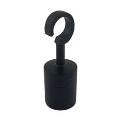 4 x 40mm powder coated black decking rope hook fittings 1