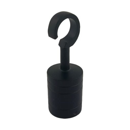 8 x 36mm powder coated black decking rope hook fittings 1