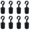 8 x 40mm powder coated black decking rope hook fittings 4