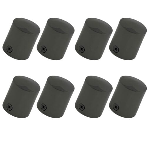 pack of 8 x 40mm gun metal black end cap rope fittings