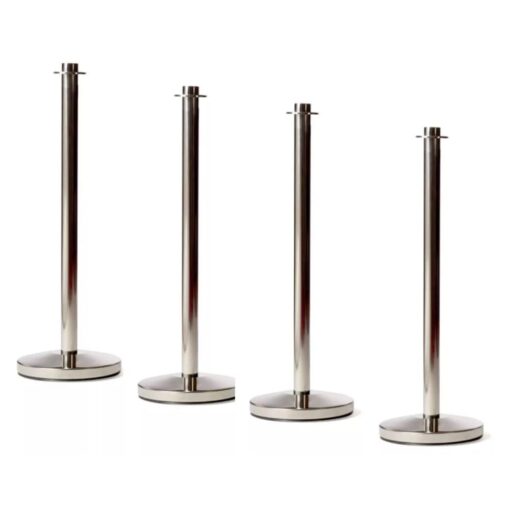 4 x polishe chrome stanchions post with flat top