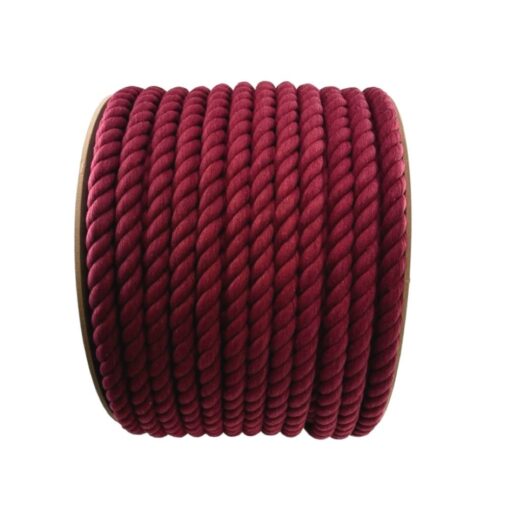 natural cotton rope burgundy 2