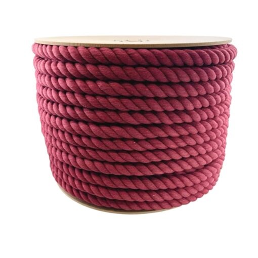 natural cotton rope burgundy 3