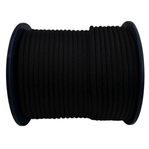 rs black spiral braided polypropylene rope 1