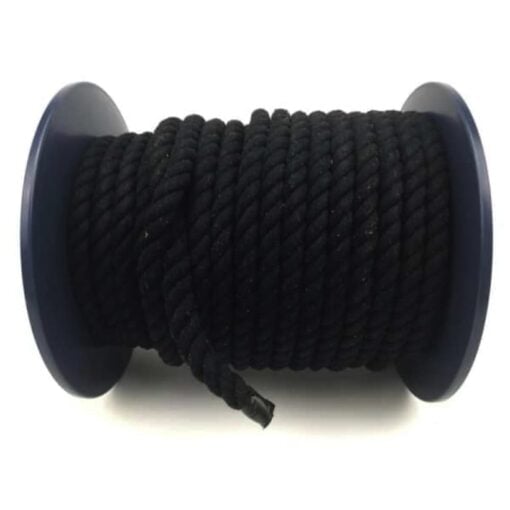 black natural cotton bondage rope by the coil 3