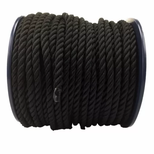 black nylon bondage rope on a reel 2