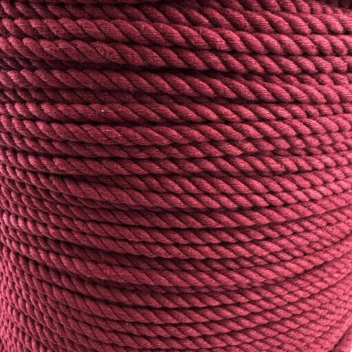 burgundy natural cotton bondage rope by the coil 1