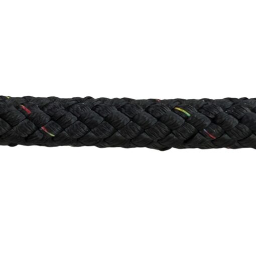 double braided polyester rope black with multicoloured fleck 1