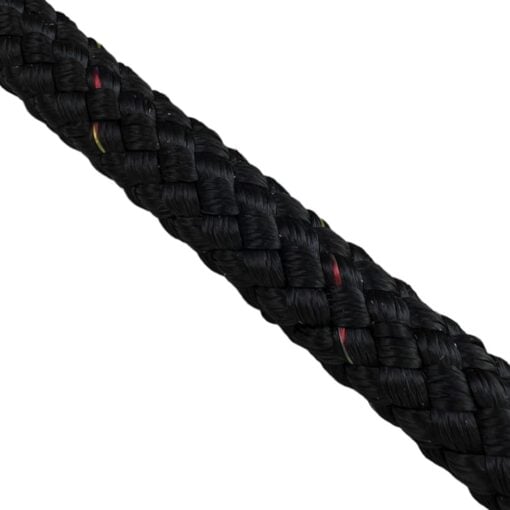 double braided polyester rope black with multicoloured fleck 2