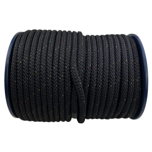 double braided polyester rope black with multicoloured fleck 4