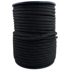 double braided polyester rope black with multicoloured fleck 5