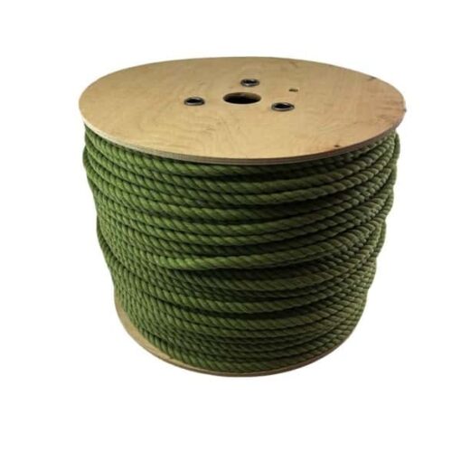 green natural cotton bondage rope by the coil 2