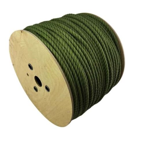 green natural cotton bondage rope by the coil 3