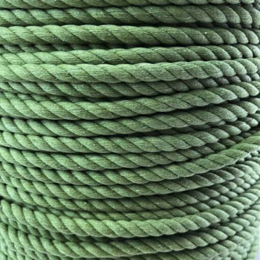 green natural cotton bondage rope by the coil 4