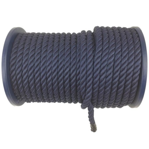 navy blue nylon bondage rope on a reel 4