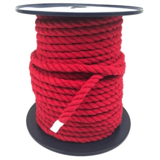 red natural cotton bondage rope by the coil 2