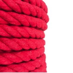 red natural cotton bondage rope by the coil 5