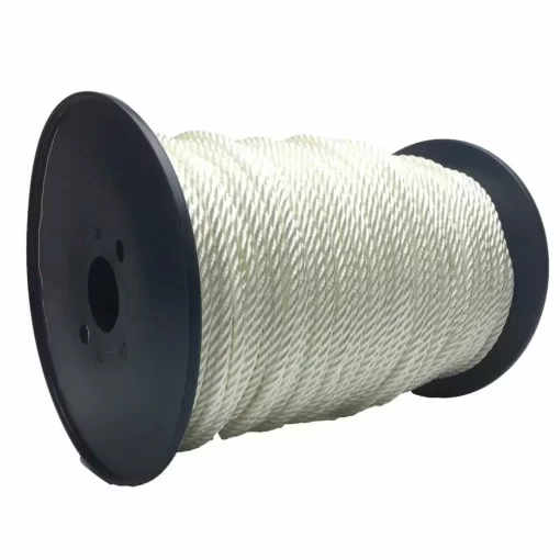 white nylon bondage rope on a reel 1