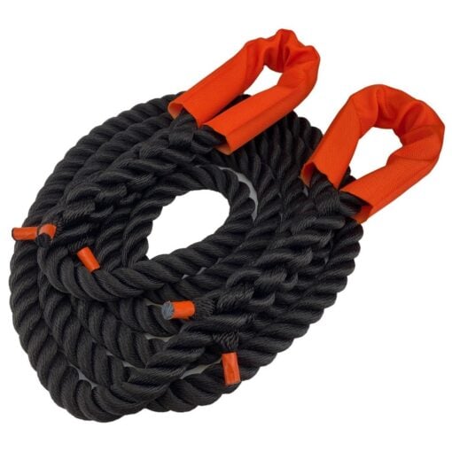 32mm black nylon 3 strand tow rope x 4 metres 2