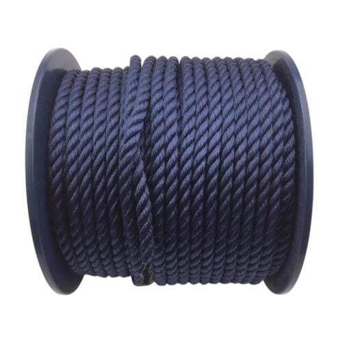 navy blue yacht rope x 100 metre reel 1