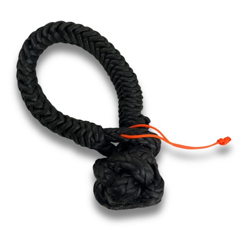 Pack of 4 x 8mm Black HMPE Dyneema Soft Rope Shackles - RopeServices UK