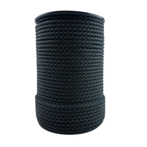 black with blue fleck braided nylon rope 1