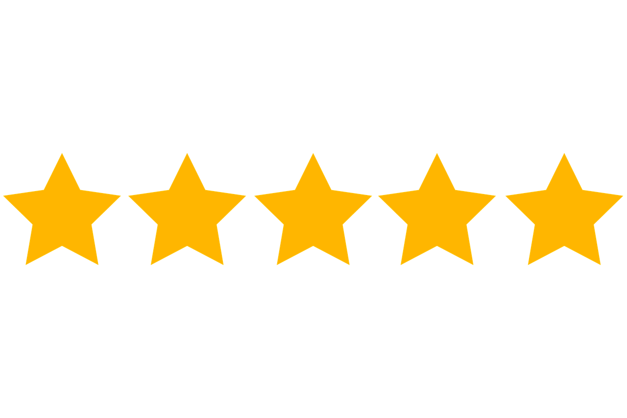 5-star customer reviews